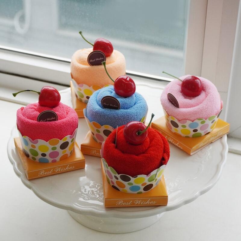 

Pretty towel cake thank you gift bag item Color sent randomly