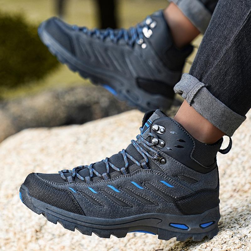 Outdoor Hiking Shoes Men Shoes Mid-top Wear-resistant Anti-slip Comfortable Men Shoes Flat Lace-up Casual Sports Shoes Men