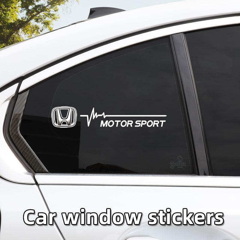 ABO2  2Pcs Car Window Sticker Auto Glass Decoration Stickers For Honda Civic Accord Fit Jazz Pilot CRV Odyssey Passport City Shuttle