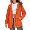 Women Hooded Waterproof Zipper Mid-length Windproof Waterproof Raincoat Jacket