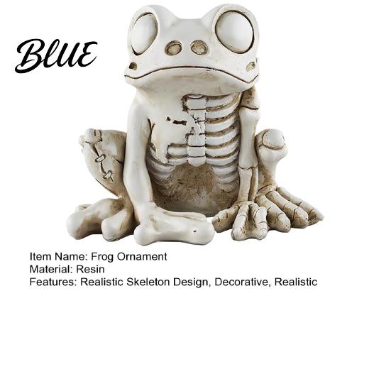 Unique Horror Theme Collectibles Halloween Skeleton Frog Figurine Resin Animal Bone Statue for Bar Haunted Gothic Home Ornaments House Spooky Decor