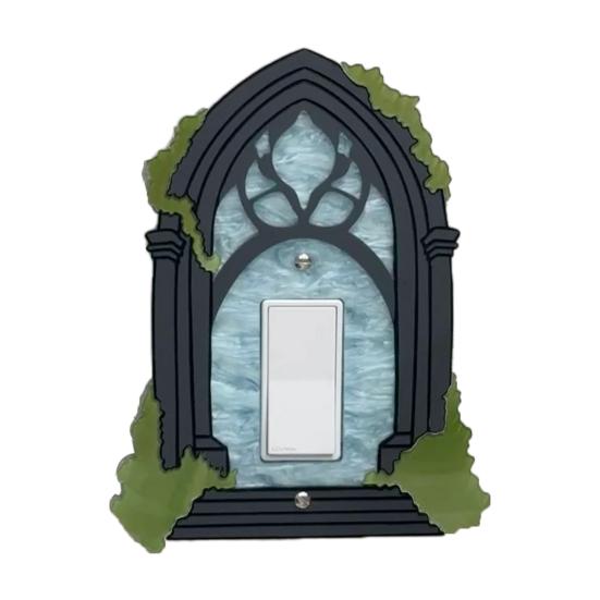 

Фэнтезийная накладка на выключатель света, акриловая настенная панель, накладка на розетку, декоративная накладка на выключатель для дома, спальни, гостиной, настенный декор A чёрный/синий