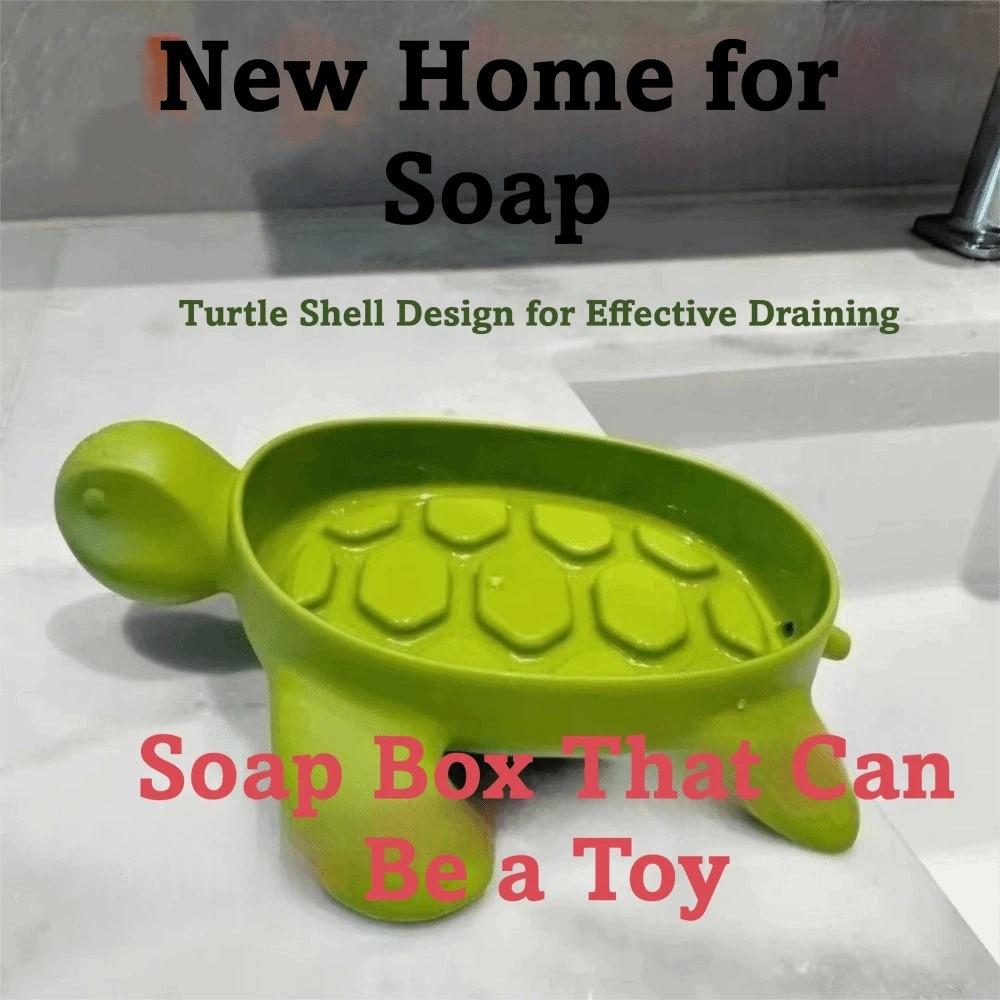 Cute Drain Soap Holder Box Plastic Soap Holder Creative Turtles Shape Soap Box Bathroom Shower
