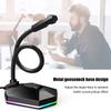 Computer Microphone RGB USB Bendable 360 Degree Omnidirectionnel Drive Free PC Desktop Mike