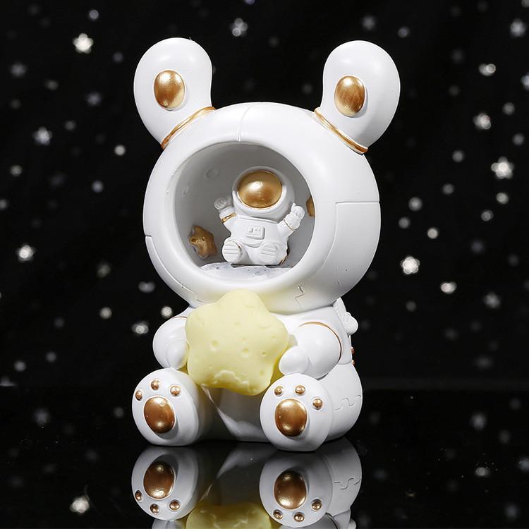 

Lamp Night Warm Light Battery Powered Cartoon Cute Rabbit Astronaut Shaped золотий