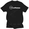 Cotton Teeshirt Man Fashion T Shirts Lufthansa Vintage Logo German Airline Aviation T-Shirt S-5XL Male Short Sleeve Casual Tops