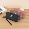 New Wallet Women's Double Zipper Long Clutch Bag Fashionable and Simple Lychee Pattern Large Capacity Double Wallet Mobile Phone Bag