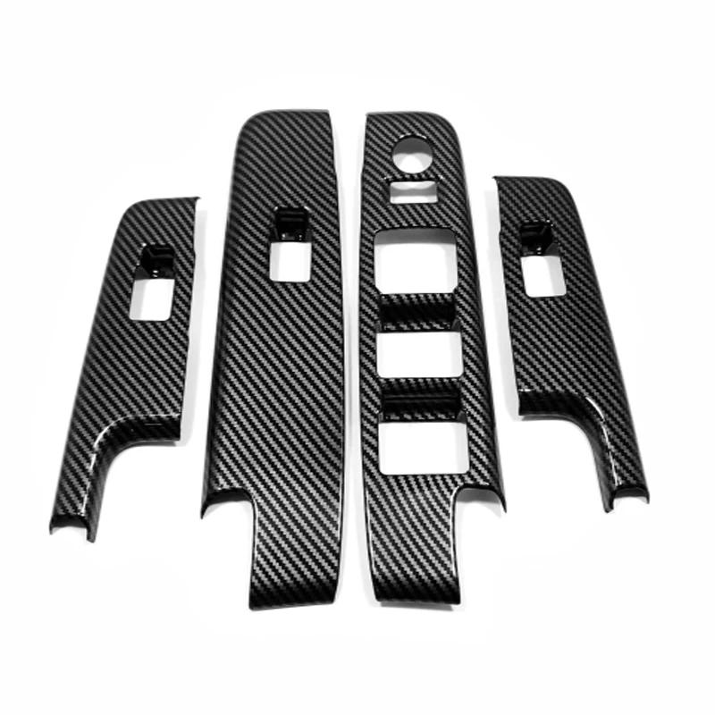 R/LHD For Isuzu D-MAX D MAX DMAX 2021 2022 ABS Carbonfiber Window Lift Swtich Cover Center Control Front Water Cup Holder Cover