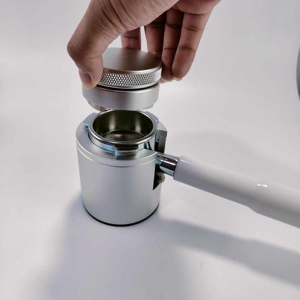 Aluminum Coffee Tamping Stand: Universal Tamper Base for 51mm, 53mm, and 58mm.