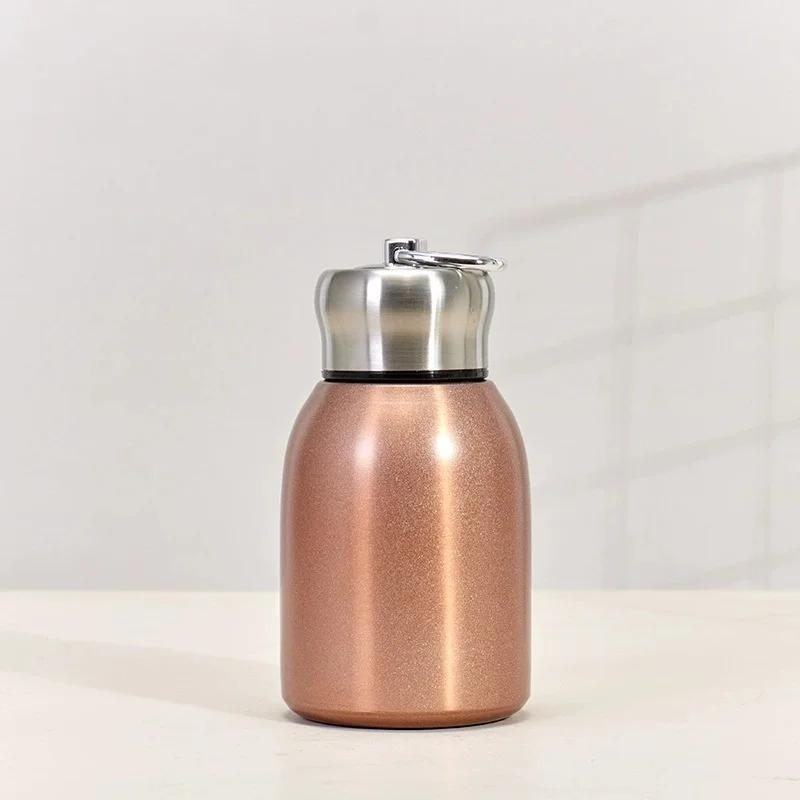 Portable Pocket Cup 350ml Mini Stainless Steel Thermal Flask Double Wall Vacuum Insulated Camping Water Bottle for Hiking Travel