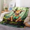 1PC Forest System Print FlAannel Blanket, High Quality Comfortable for All Seasons, Home Decor, Warmth and Comfort