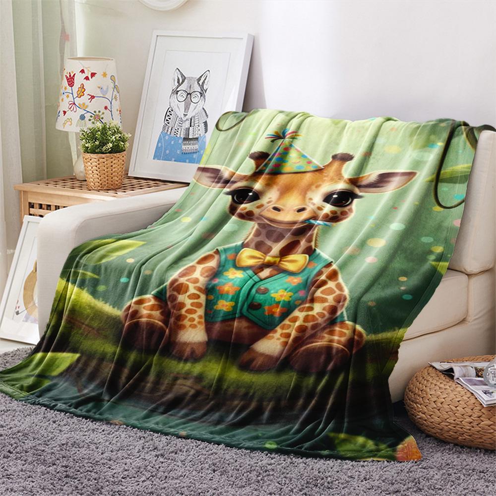 1PC Forest System Print FlAannel Blanket, High Quality Comfortable for All Seasons, Home Decor, Warmth and Comfort