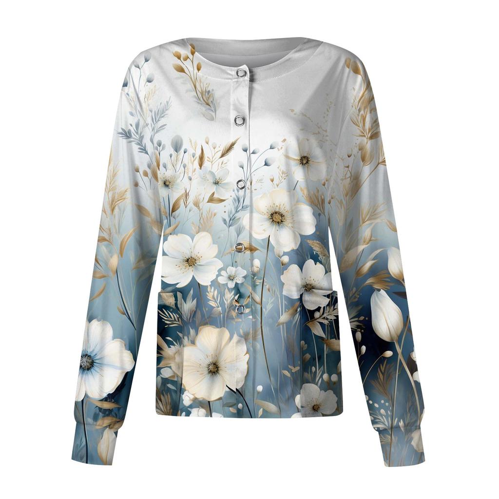 Femei cu mâneci lungi, model, buzunar, guler ridicat de lucru, salopetă de protecție cu un singur piept, jachetă cardigan.