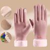 Fashion Women Warm Gloves Autumn Winter Touchscreen Gloves With Furry Cuff For Outdoor Activities Cycling Mountaineering Gloves