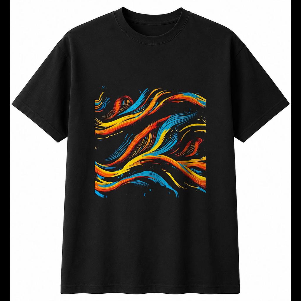 Camp Fire Windswept Retro Mens T-Shirt Black 100% Cotton Motoring Printed