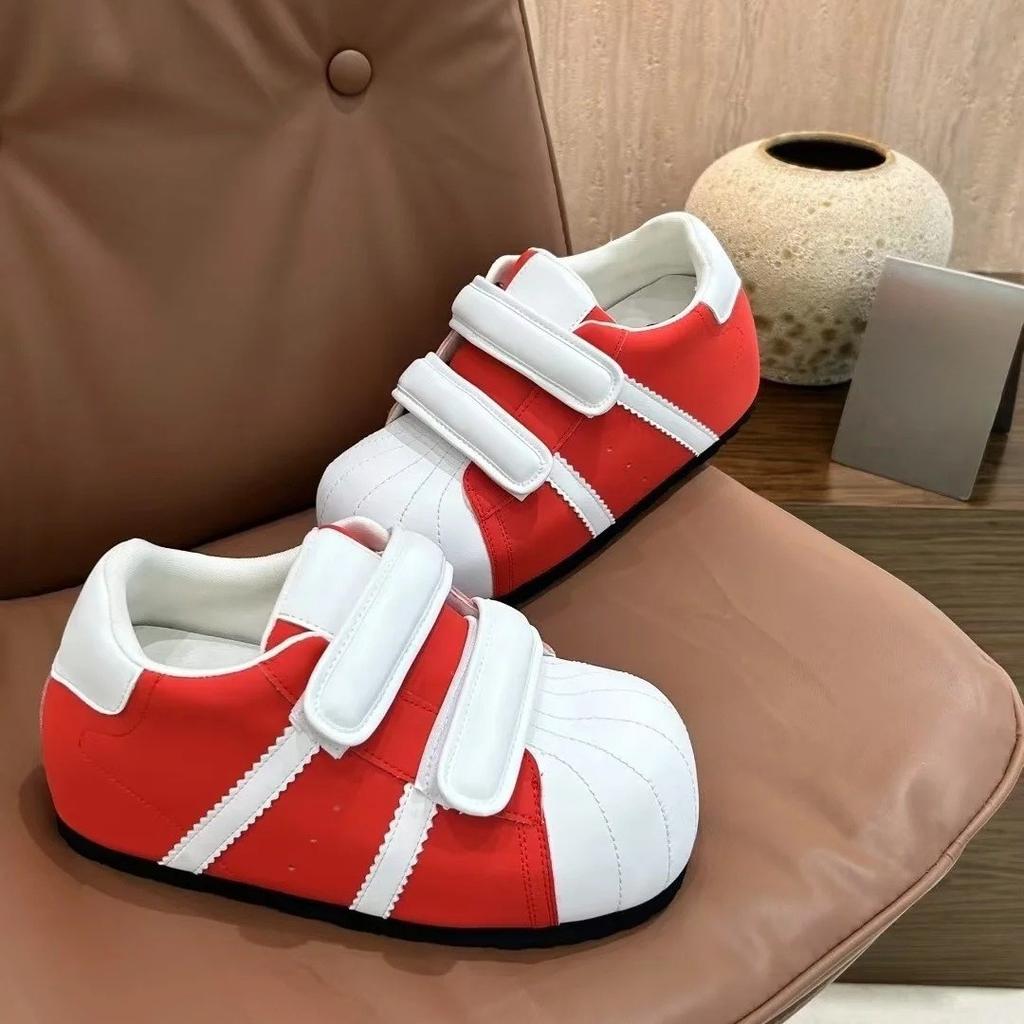 Velcro ugly cute shell head German training bread shoes 2025 new versatile inner height increase casual sports board shoes women's shoes