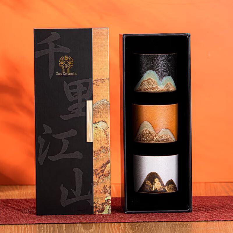 Chinese Hand-Painted Ceramic Tea Cup Gift Set