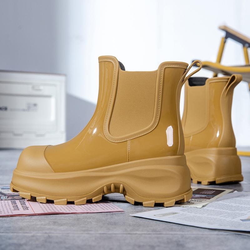 Women's 2024 Waterproof Martin Boots - Non-slip, Short Rubber Rain Boots for Spring/Summer Outdoor Wear