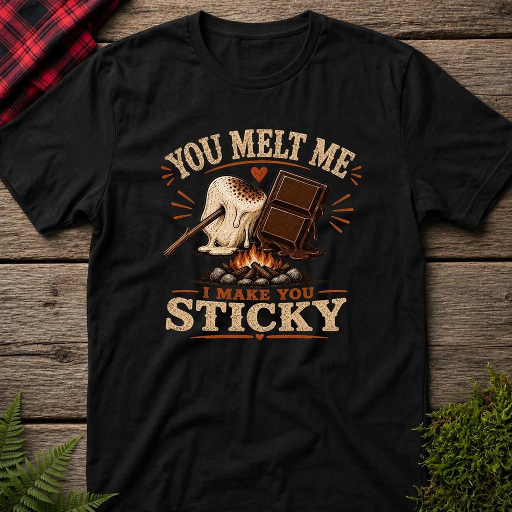 You Melt Me T-Shirt — S'mores Graphic Tee ("I Make You Sticky")