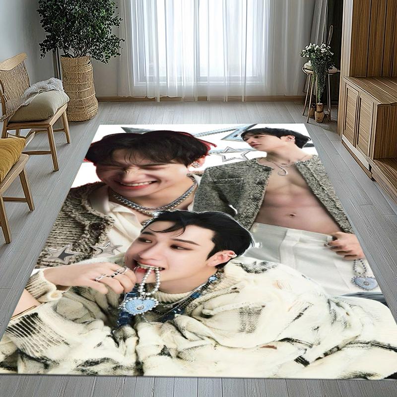 Bang Chan Kpop Stray Kids Tappeto Area Antiscivolo per Soggiorno Tappeto Morbido per Camera da Letto Stanza dei Giochi dei Bambini Divano,Zerbino Decorazione per la Casa Regalo