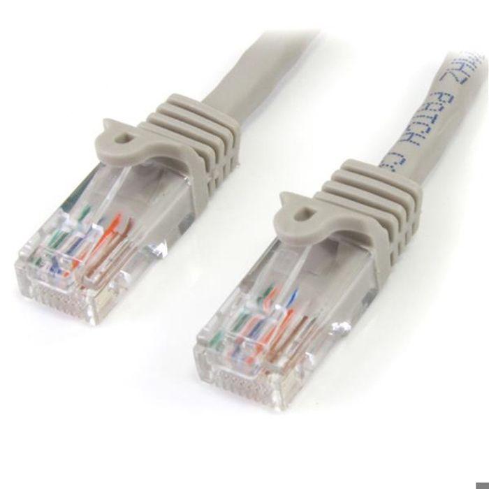 STARTECH Netzwerkkabel Cat5e UTP ohne Haken 1 m - Ethernet-Kabel RJ45 mit Knickschutz - M/M - Grau