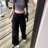 Casual Sports Pants for Women's Autumn and Winter New High-waist Loose Harun Straight-leg Tying Pants for Women's American Work Pants
