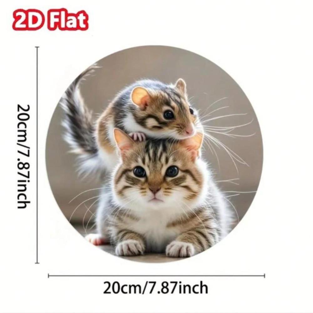 Metal Wall Art Cat and Mouse Decor Waterproof Precast for Home Cafe Game Room