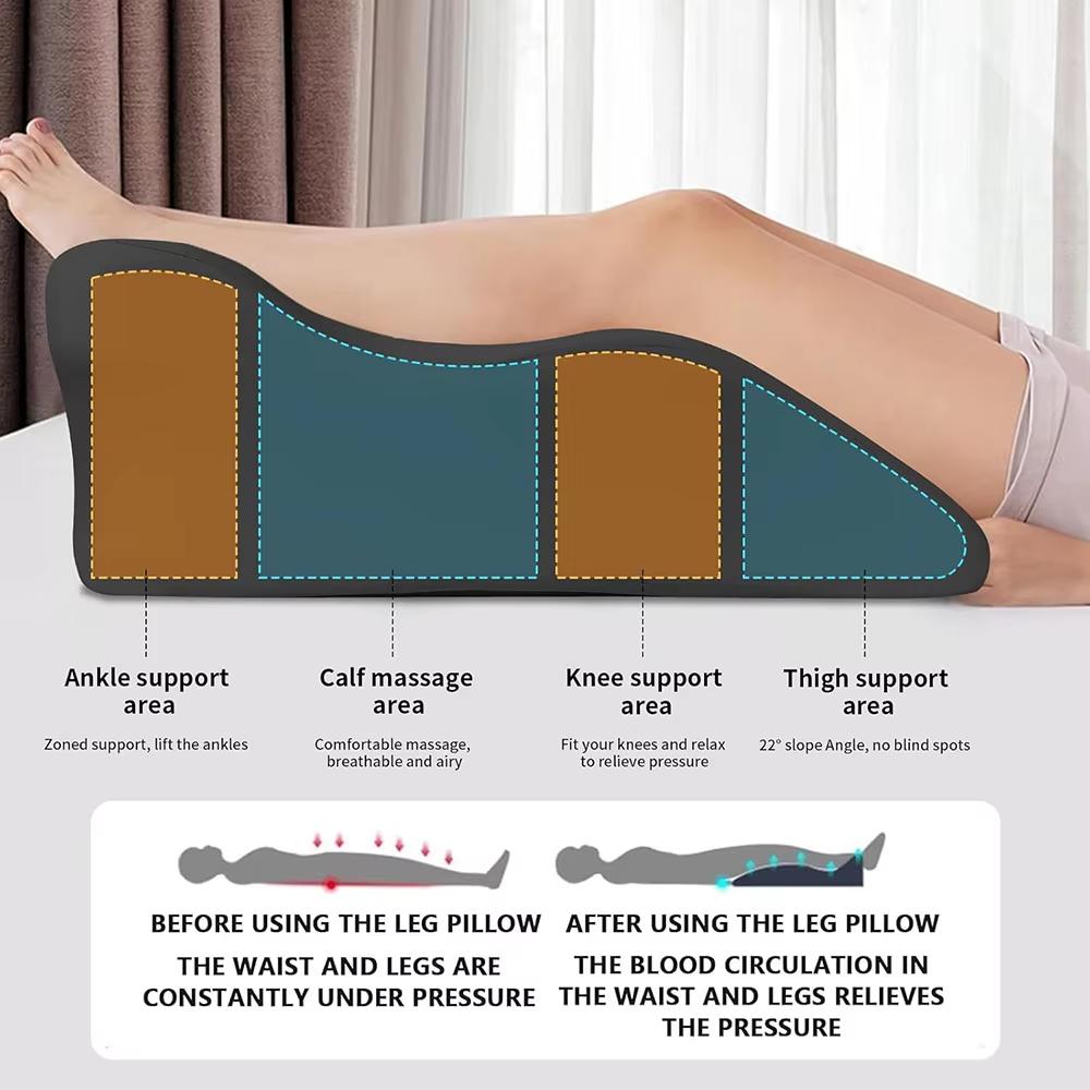 Bed Multifunctional Ergonomic Wedge Pillow with New Prone Position for Reading, Unique Curved Design, with Washable Cover