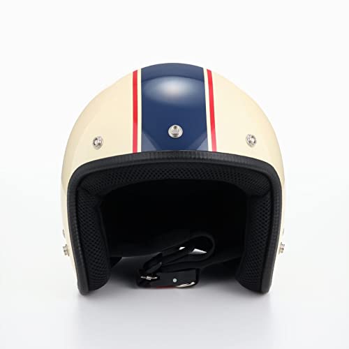 Lead Industries Jet GRENVER Motorcycle Helmet, Ivory/Navy, One Size Fits All