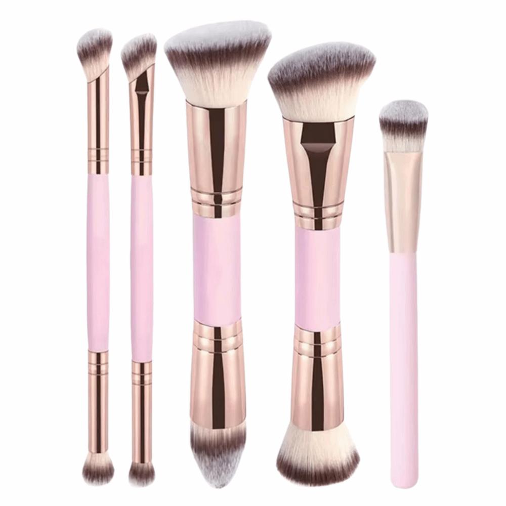 2/4/5Pcs Soft Bristle Dual-ended Makeup Brushes Angled Top Foundation Brush Set  Beauty Application