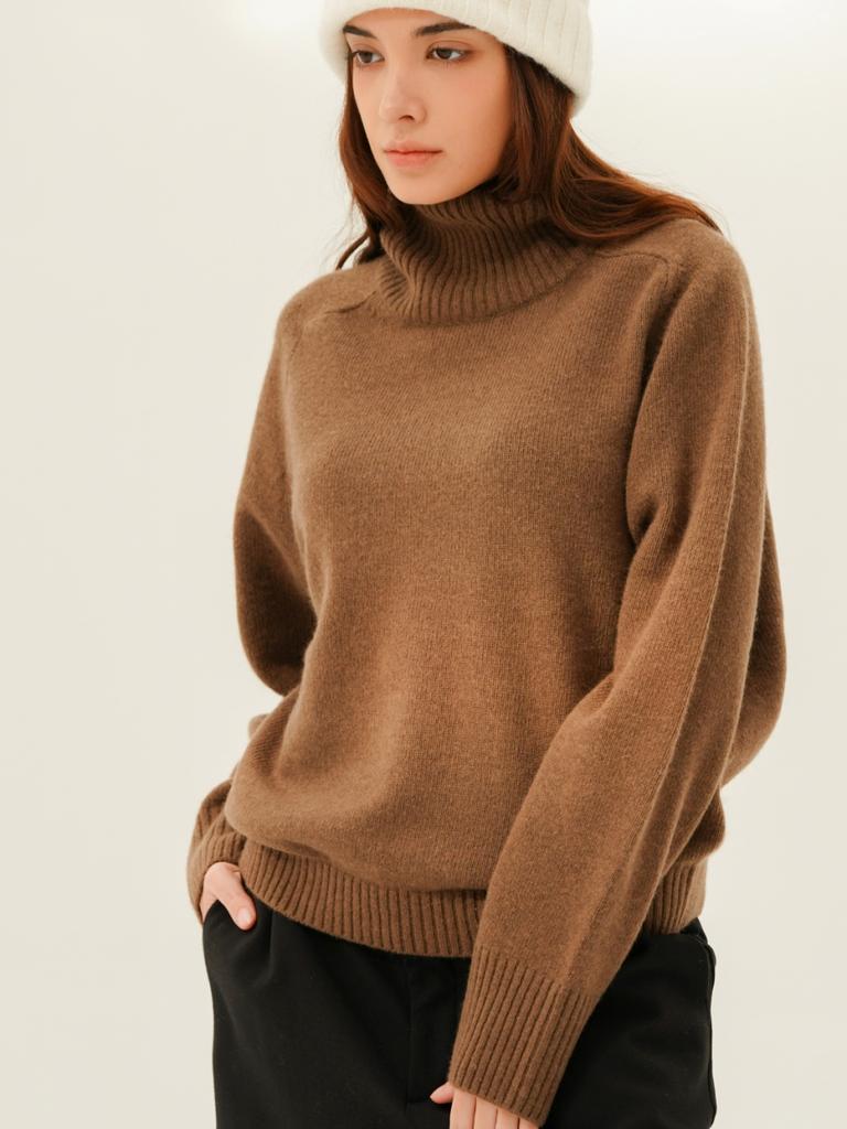 ACUD Raccoon Turtle Neck Knit _Brown