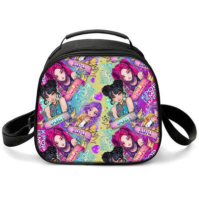 Bolsa de almoço térmica de estudante com estampa de caçadores de bruxas KPOP, bolsa mensageira