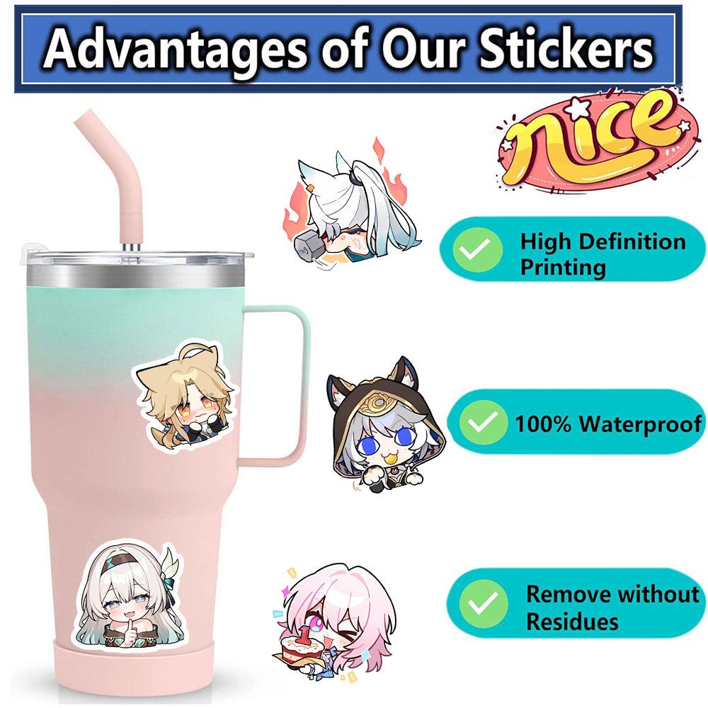 50Pcs Honkai Impact 3rd Game Star Trail Waterproof Stickers, Honkai Impact Starry Sky Cute Decals, Phone Cases, Laptop Cases, DIY Laptop Collectibles