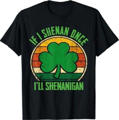 St. Patrick's Day Wenn ich einmal Unfug treibe, treibe ich Unfug Lustiges Retro-T-Shirt