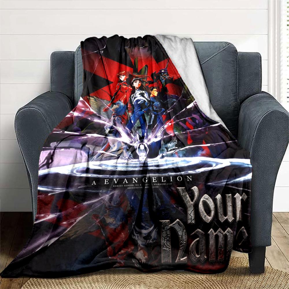 Name Custom Neon Genesis Print Flannel Blanket High Quality Warm Comfortable Cover for All Seasons Perfect for Gifts Home Decor
