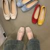 Flat shoes bow women's shoes red small single shoes ballet shoes spring and summer new ladyshoes soft-soled shoes women