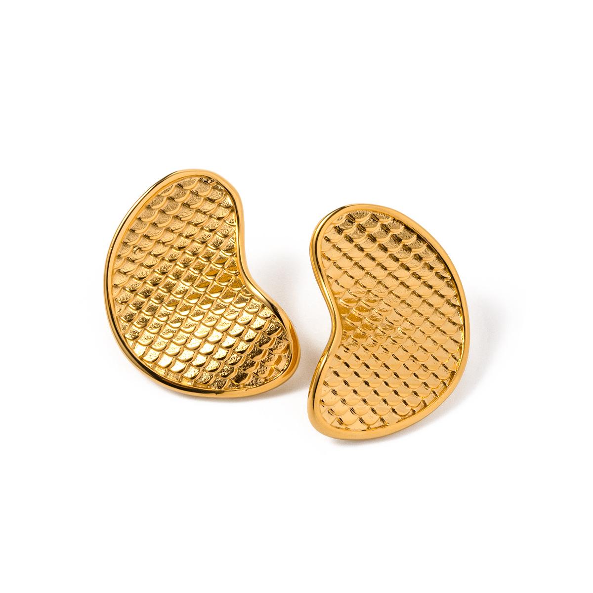 

18k Gold Stainless Steel Fish Scale Earrings - Durable & Stylish