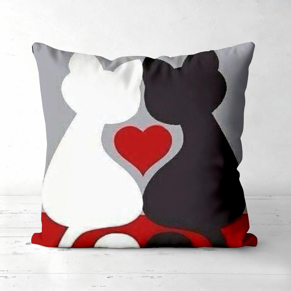 Cute Cat Pattern Throw Pillows For Home Decor Polyester pillowcase, sofa decorative cushion cov Headboard Pillow