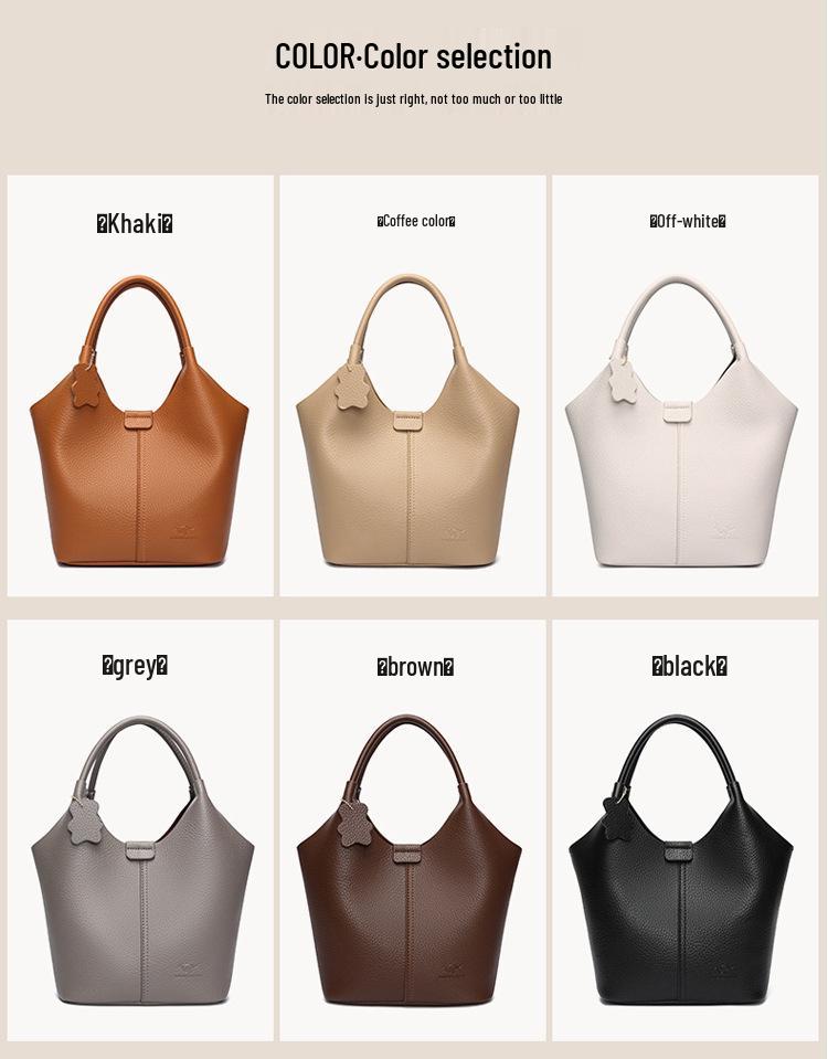 Elegant Women's Versatile Bucket Bag – High-End, Large Capacity, Textured Handbag for Commuting and Practical Use