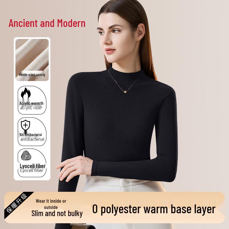 

GUJIN Women s Mock Neck Thermal Base Layer Top XL (115-135 jin)