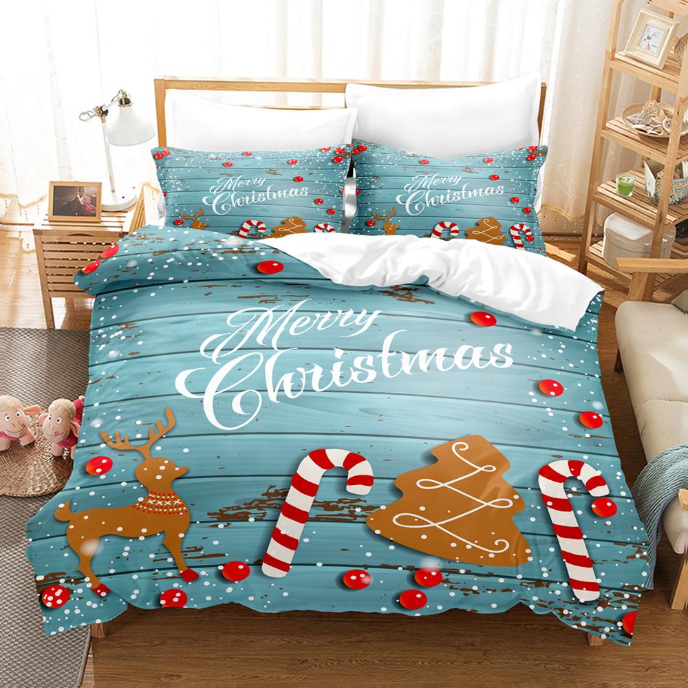 

Set Santa Bedding Set Christmas Festival Gift Dream Soft Comfortable Duvet Cover Set King Queen Twin Single Size Kids Boys Gift EU Single 135x200cm