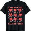 It's Okay To Feel All The Feels Mental Health Valentine Day Cotton Men T Shirt