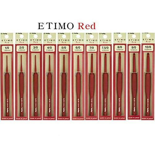 Crochet "ETIMO Red Crochet Hook with Cushion Grip No. 7/0" Tulip TED070