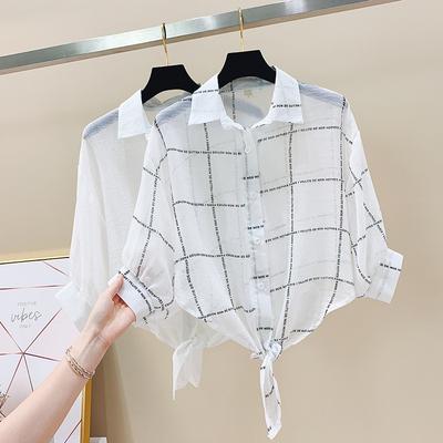 Shawl Women's Loose Shirt Jacket Short Sunscreen Clothing Women's Blouse Women's Summer Fashion Chiffon Shirt