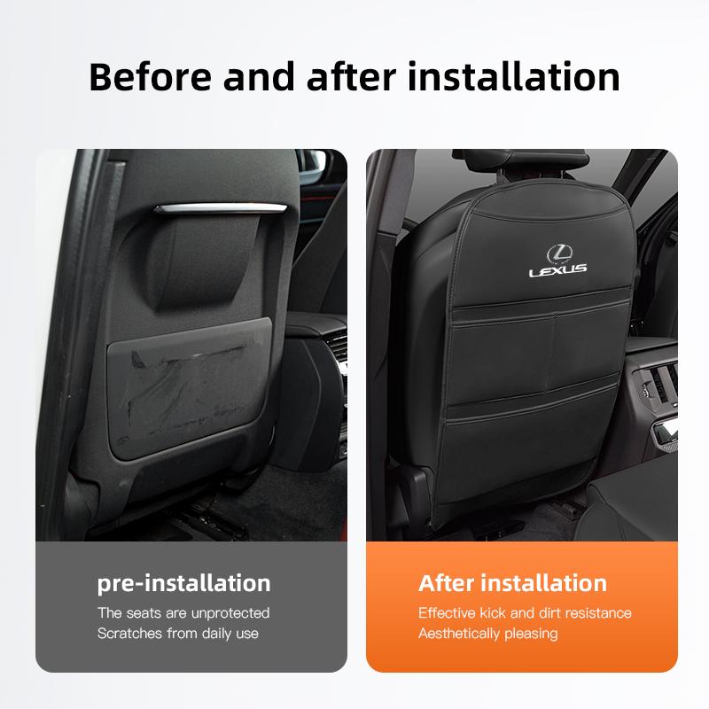 Thick Leather Anti Kick Pad Car Seat Scratch Protection Cover For Lexus IS500 LS460 RC200 LM300 RX450 LX NX350h LC UX CT RZ450e