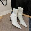 Pointed Toe Women Slim Ankle Boots Fashion Back Zippers Shoes Autumn Winter Thin High Heel Women's Morder Short Booties
