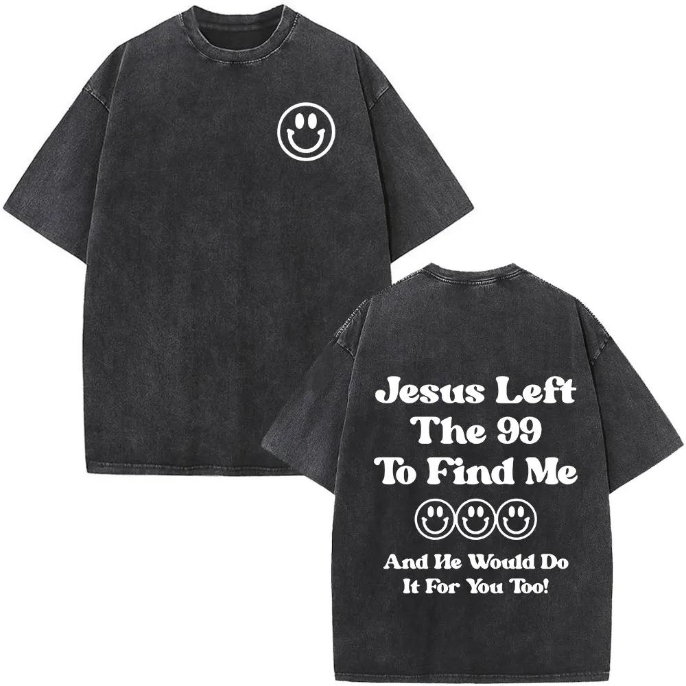 Christian Jesus Bible Verse Washed T-shirts Men's Women Fashion Vintage Oversized T Shirts Harajuku Cotton Short Sleeve T-shirt
