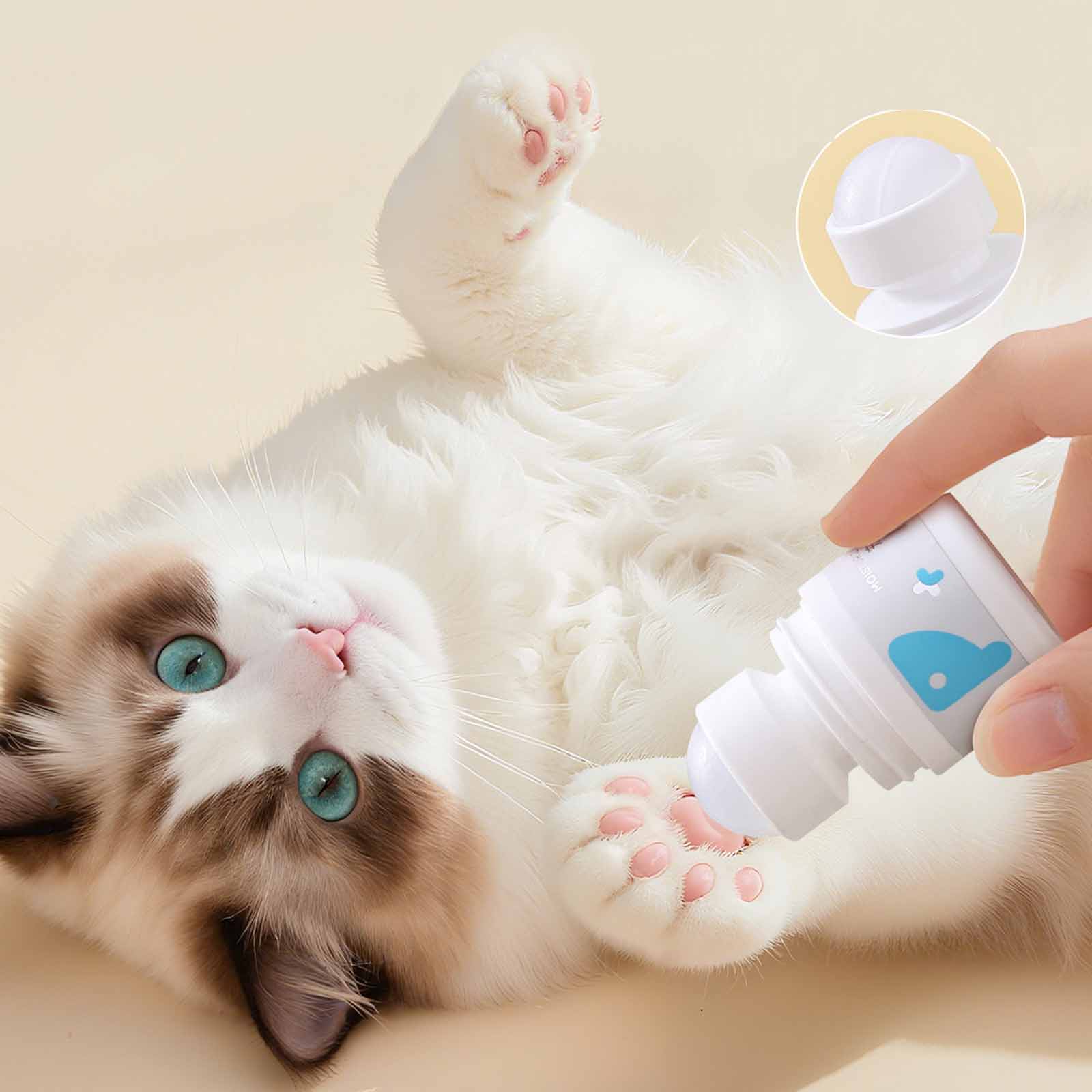 

30 мл Крем для лап домашніх тварин, Зволожуючий крем для собак, Натуральний бальзам для сухих потрісканих, Пом якшуючий, для собак і кішок One Size білий