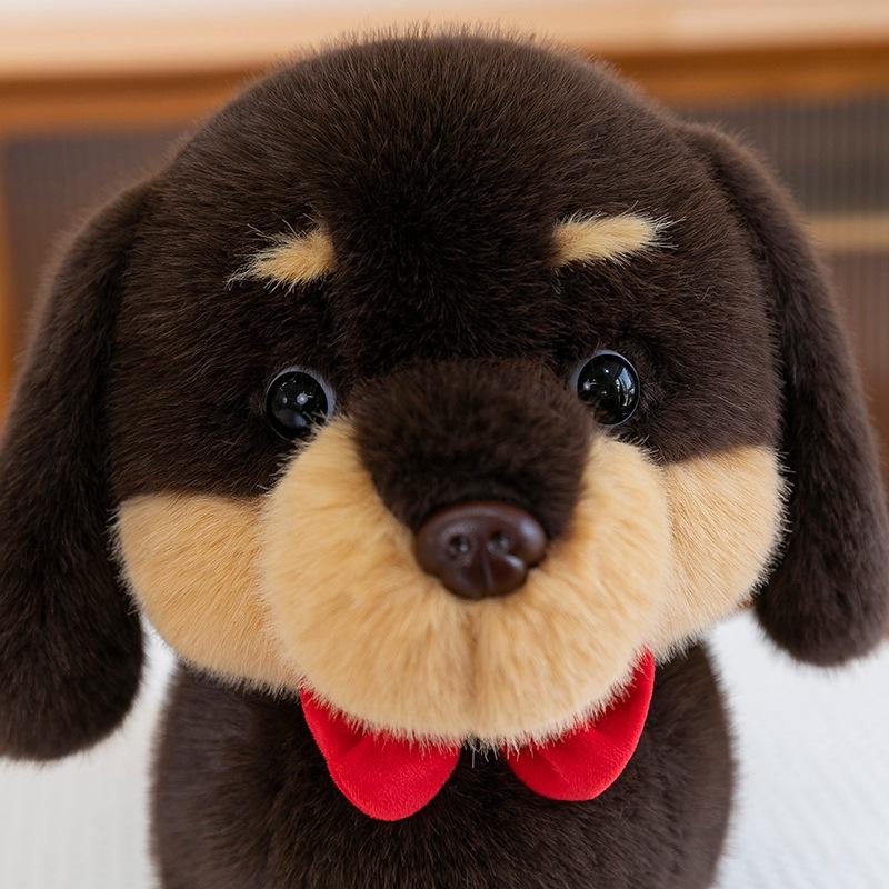 Cute Dachshund Long Throw Pillow Sleeps Between Legs Cute Girl Nap Pillow Simulation Dog Plush Doll