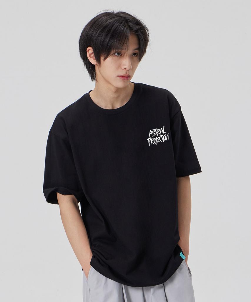 ASTRAL PROJECTION [Graffiti] Cotton Loose Fit Short Sleeve T-Shirt_Black
